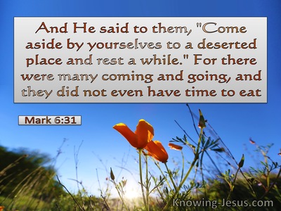 Mark 6:31 Come Aside To A Deserted Place And Rest Awhile (orange)